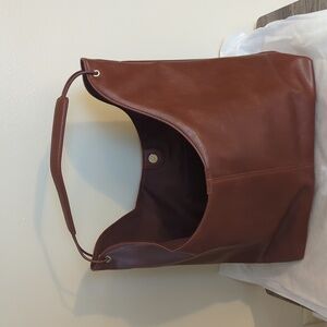 ALSYUELIP Brown Leather Handbag